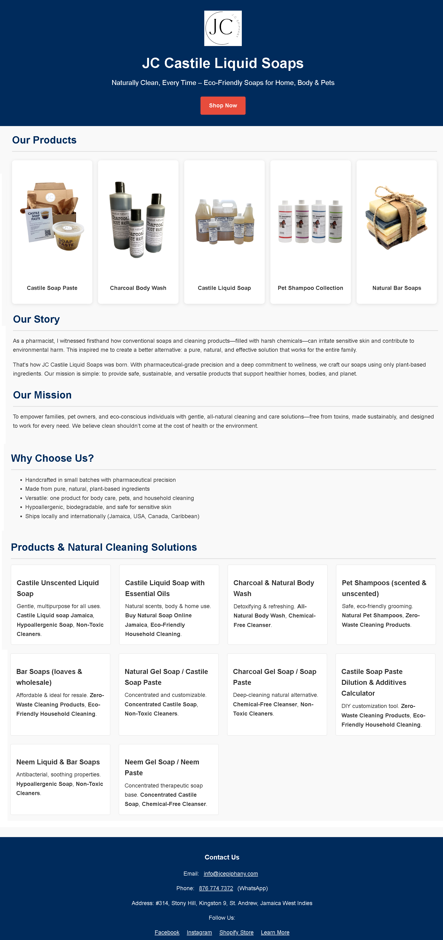 JC Castile Liquid Soaps